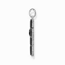 Women THOMAS SABO Pendants|925 Silver-Silver blackened cross pendant with black zirconia