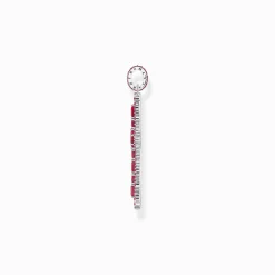 Women THOMAS SABO Pendants|925 Silver-Silver blackened cross pendant with ruby red stones