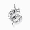 Women THOMAS SABO Pendants|925 Silver-Silver blackened dragon pendant