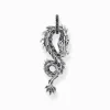 Women THOMAS SABO Pendants|925 Silver-Silver blackened dragon pendant with black zirconia
