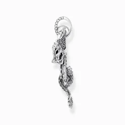 Women THOMAS SABO Pendants|925 Silver-Silver blackened dragon pendant with black zirconia