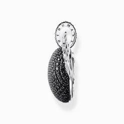 Women THOMAS SABO Pendants|925 Silver-Silver blackened heart pendant with wings and black zirconia