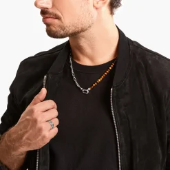 Women THOMAS SABO Necklaces|Necklaces & Chains-Silver blackened necklace with brown beads