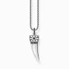 Women THOMAS SABO Necklaces|Necklaces & Chains-Silver blackened necklace with wolf's tooth pendant and stones