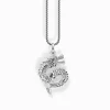 Women THOMAS SABO Necklaces|925 Silver-Silver blackened necklace with dragon pendant