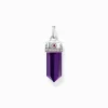 Women THOMAS SABO Pendants|925 Silver-Silver blackened pendant with imitation amethyst