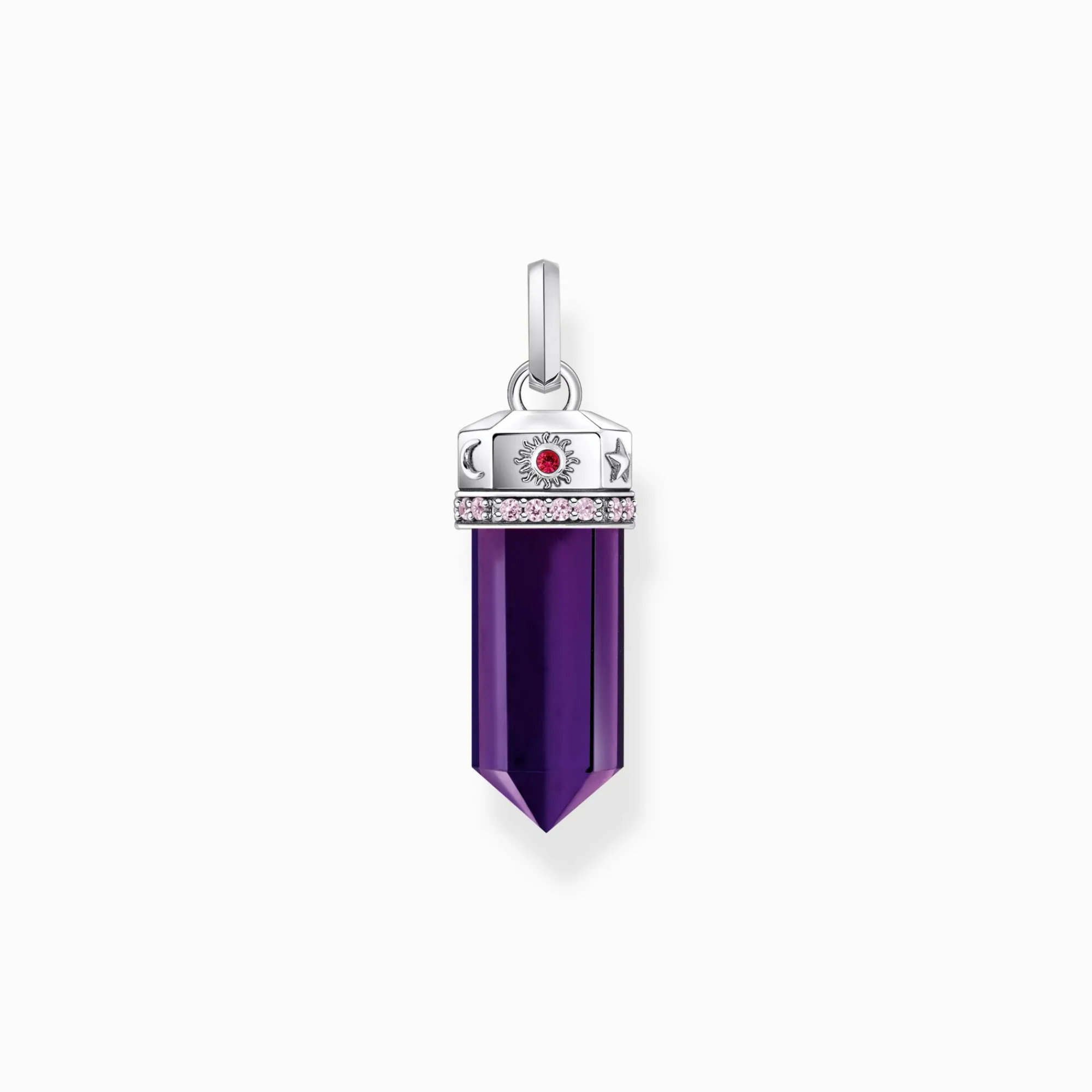 Women THOMAS SABO Pendants|925 Silver-Silver blackened pendant with imitation amethyst