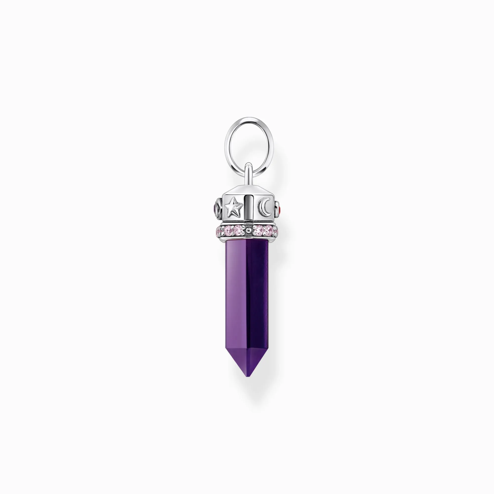 Women THOMAS SABO Pendants|925 Silver-Silver blackened pendant with imitation amethyst