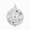 Women THOMAS SABO Pendants|925 Silver-Silver blackened pendant with half-ball and colourful stones