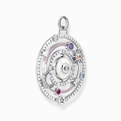 Women THOMAS SABO Pendants|925 Silver-Silver blackened pendant with half-ball and colourful stones