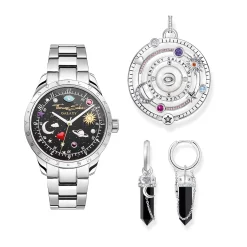 Women THOMAS SABO Pendants|925 Silver-Silver blackened pendant with half-ball and colourful stones