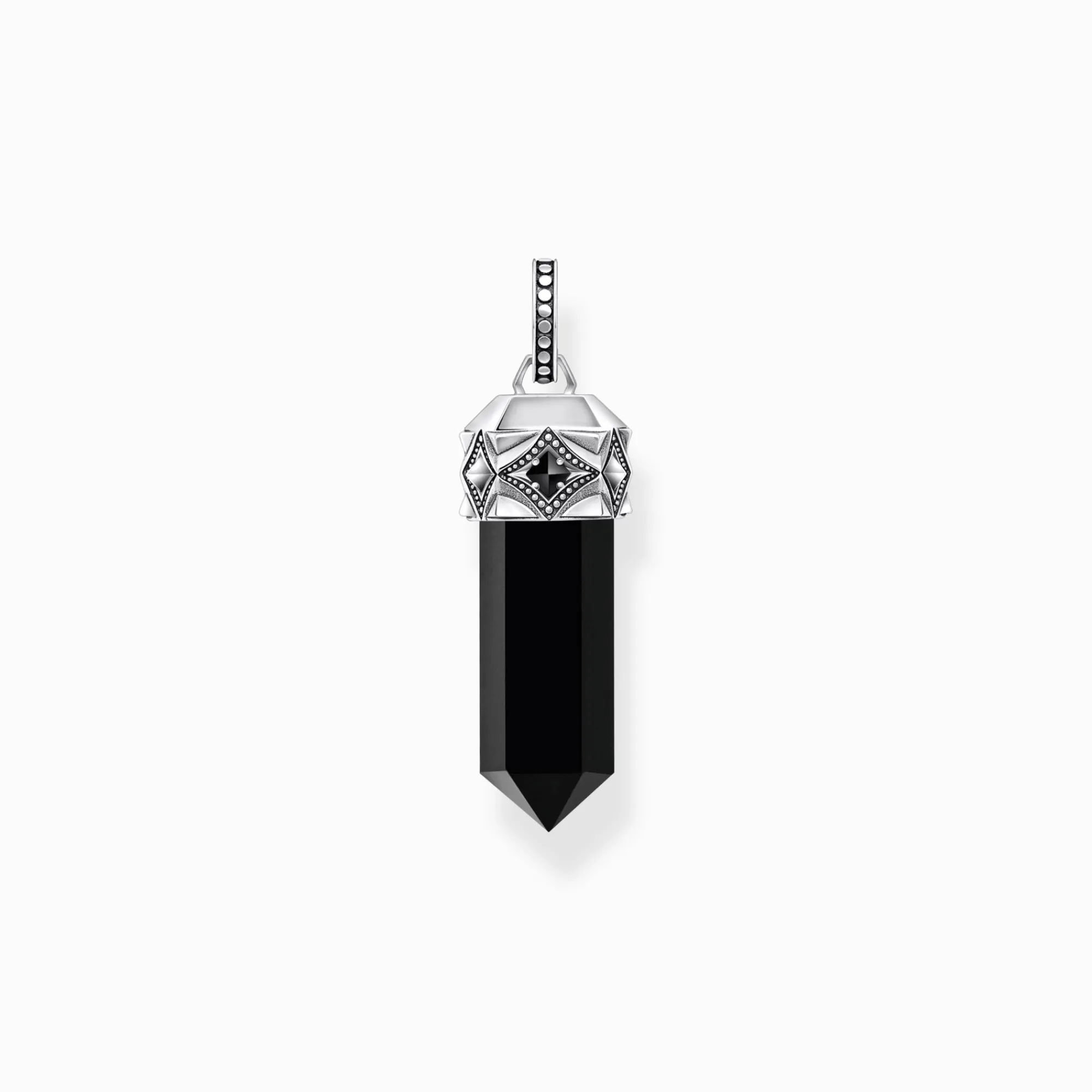 Women THOMAS SABO Pendants|Pendants-Silver blackened pendant with hexagon-cut black onyx