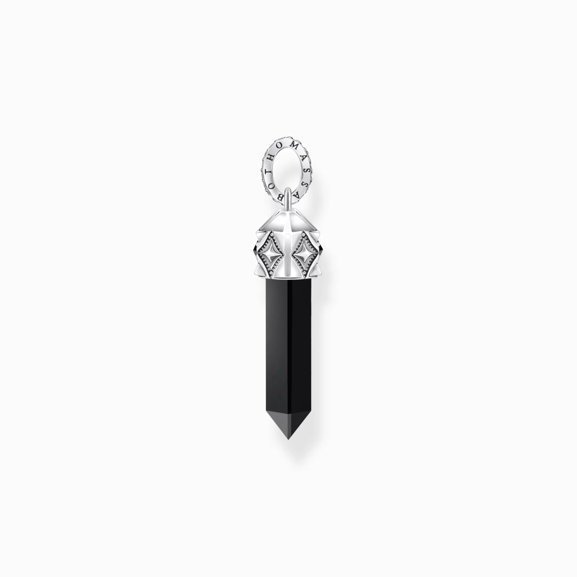 Women THOMAS SABO Pendants|Pendants-Silver blackened pendant with hexagon-cut black onyx