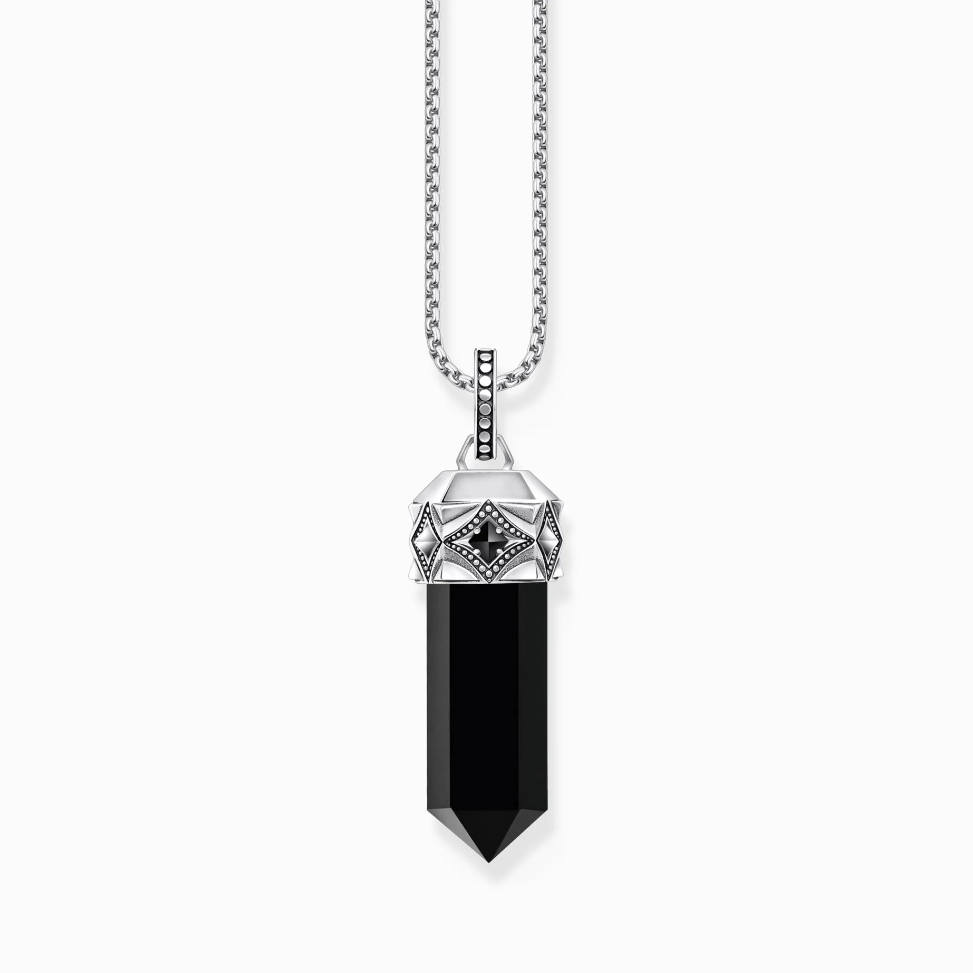 Women THOMAS SABO Pendants|Pendants-Silver blackened pendant with hexagon-cut black onyx