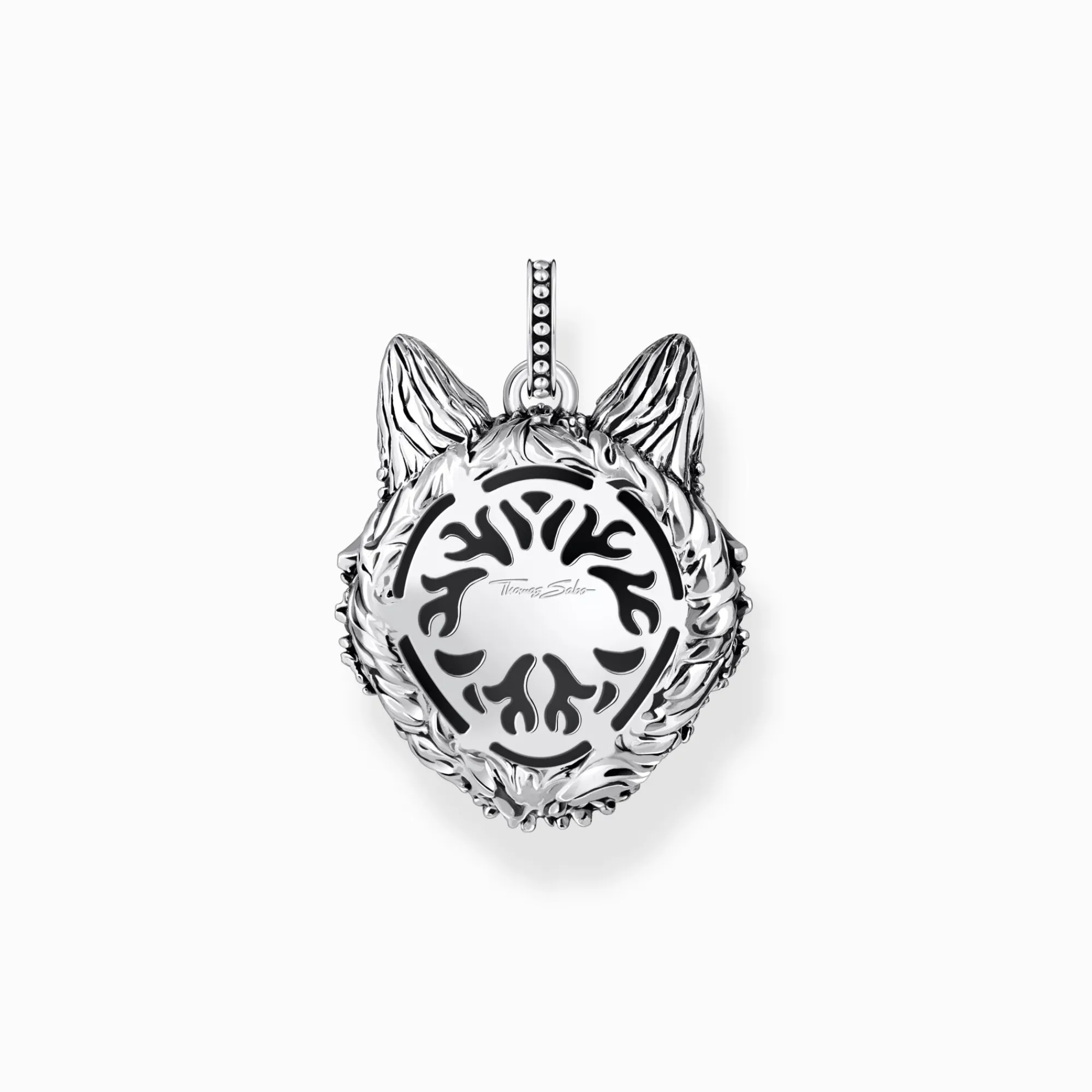 Women THOMAS SABO Pendants|Pendants-Silver blackened pendant wolf's face with stones