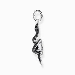 Women THOMAS SABO Pendants|Pendants-Silver blackened snake pendant with black zirconia