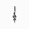 Women THOMAS SABO Hoop Earrings|925 Silver-Silver blackened snake single hoop earring with black zirconia