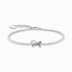 Women THOMAS SABO Bracelets|925 Silver-Silver bow bracelet with white zirconia