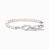 Women THOMAS SABO Bracelets-Silver bracelet with freshwater cultured pearls and zirconia
