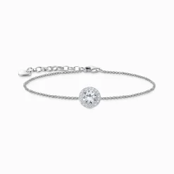 Women THOMAS SABO Bracelets|925 Silver-Silver bracelet with halo pendant and white zirconia