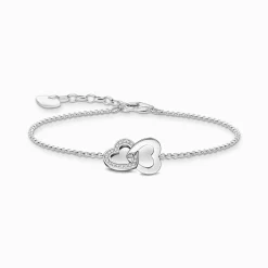 Women THOMAS SABO Bracelets|925 Silver-Silver bracelet with intertwined hearts pendant