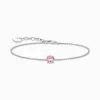 Women THOMAS SABO Bracelets|925 Silver-Silver bracelet with pink zirconia pendant