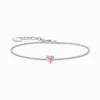 Women THOMAS SABO Bracelets|925 Silver-Silver bracelet with pink heart-shaped pendant