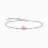 Women THOMAS SABO Bracelets|925 Silver-Silver bracelet with pink drop-shaped pendant