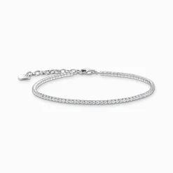 Women THOMAS SABO Bracelets|925 Silver-Silver bracelet with small, white zirconia stones