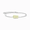 Women THOMAS SABO Bracelets|925 Silver-Silver bracelet with white goldbears, freshwater pearl & zirconia