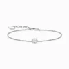 Women THOMAS SABO Bracelets|925 Silver-Silver bracelet with white zirconia pendant