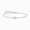 Women THOMAS SABO Bracelets-Silver bracelet with white drop-shaped pendant