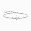 Women THOMAS SABO Bracelets|925 Silver-Silver bracelet with white cross Cross Romance