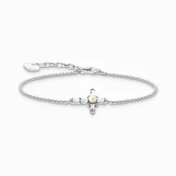 Women THOMAS SABO Bracelets|925 Silver-Silver bracelet with white cross Cross Romance