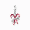 Women THOMAS SABO Charms|Charms-Silver candy canes charm pendant