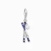 Women THOMAS SABO Charms|Charms-Silver charm crossed ski with cold enamel