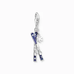 Women THOMAS SABO Charms|Charms-Silver charm crossed ski with cold enamel