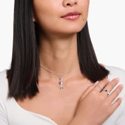 Women THOMAS SABO Charms|Charms-Silver charm crossed ski with cold enamel