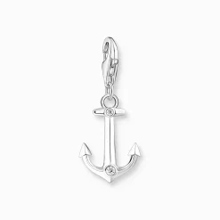 Women THOMAS SABO Charms|Charms-Silver charm pendant anchor with zirconia