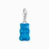 Women THOMAS SABO Charms|Charms-Silver charm pendant goldbears in blue