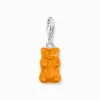 Women THOMAS SABO Charms|Charms-Silver charm pendant goldbears in orange