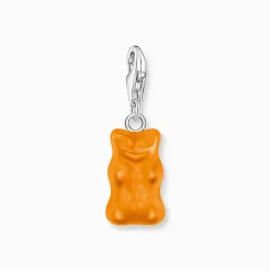 Women THOMAS SABO Charms|Charms-Silver charm pendant goldbears in orange