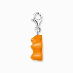Women THOMAS SABO Charms|Charms-Silver charm pendant goldbears in orange