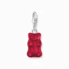 Women THOMAS SABO Charms|Charms-Silver charm pendant goldbears in red