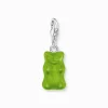 Women THOMAS SABO Charms|Charms-Silver charm pendant goldbears in green