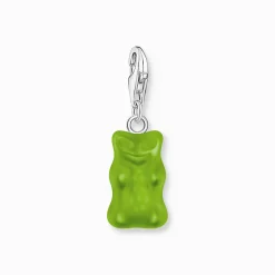 Women THOMAS SABO Charms|Charms-Silver charm pendant goldbears in green