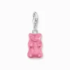 Women THOMAS SABO Charms|Charms-Silver charm pendant Goldbears in pink