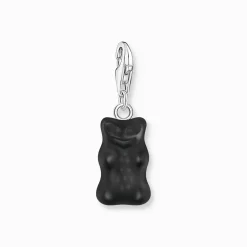 Women THOMAS SABO Charms|Charms-Silver charm pendant Goldbears in black