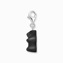 Women THOMAS SABO Charms|Charms-Silver charm pendant Goldbears in black