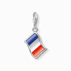 Women THOMAS SABO Charms|Charms-Silver charm pendant in french national flag design